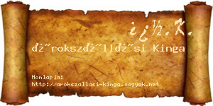 Árokszállási Kinga névjegykártya